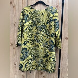 H&M‎ mustard and Navy 14 dress sophisticated classic